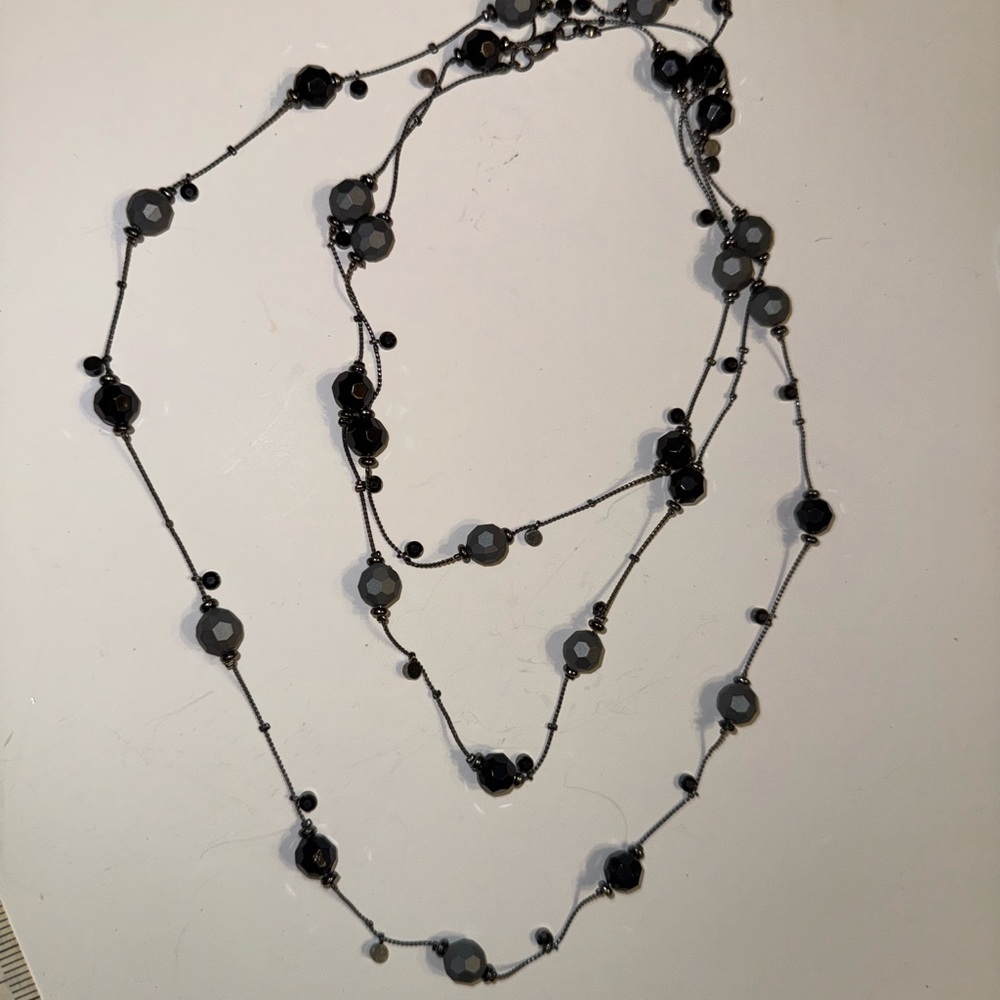 Elegant Black Beaded Necklace